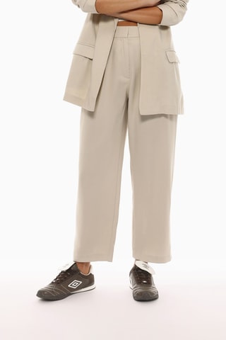 Pantalon carotte taille haute - Beige