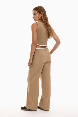 Pantalon droit - Marron clair
