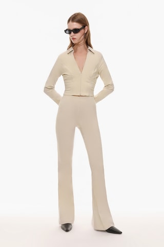 Pantalon flare - Beige