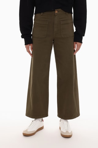 Pantalon 7/8 taille haute - Vert olive