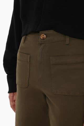 Pantalon 7/8 taille haute - Vert olive