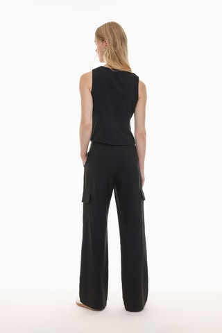 Pantalon cargo taille haute - Noir