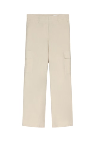 Pantalon cargo taille haute - Ecru