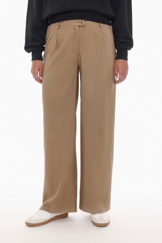 Pantalon wide legs taille haute - Marron clair
