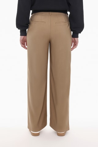 Pantalon wide legs taille haute - Marron clair