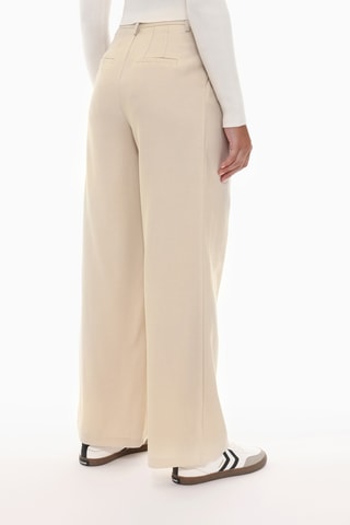 Pantalon wide legs taille haute - Ecru