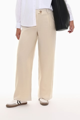 Pantalon wide legs taille haute - Ecru