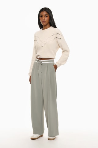 Pantalon wide legs - Vert clair