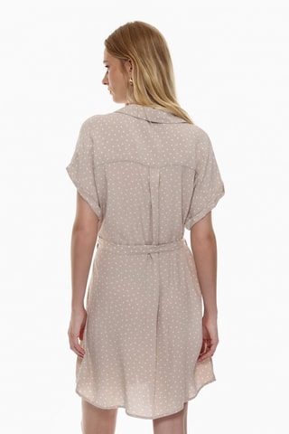 Robe chemise - Beige et écru