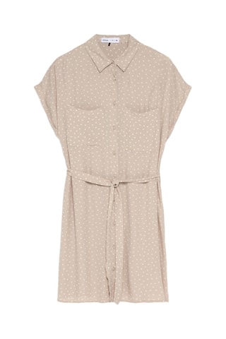 Robe chemise - Beige et écru