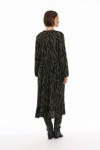 Robe midi - Kaki et noir