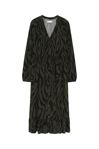 Robe midi - Kaki et noir