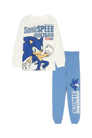 Pyjama Sonic - Blanc et bleu marine