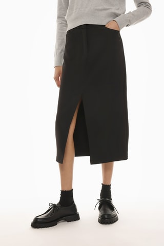 Jupe midi taille haute - Noir