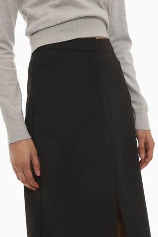 Jupe midi taille haute - Noir