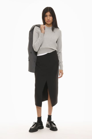 Jupe midi taille haute - Noir