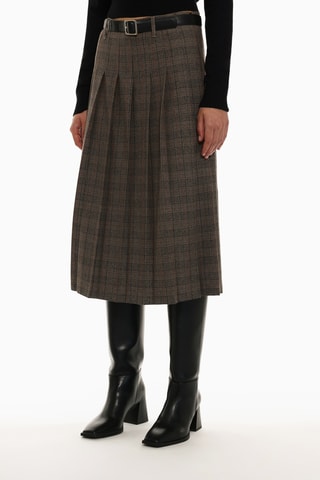 Jupe plissée - Marron