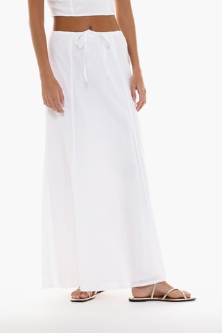 Jupe longue en broderie anglaise - Blanc