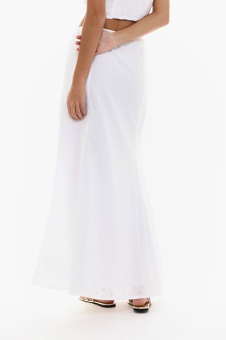 Jupe longue en broderie anglaise - Blanc