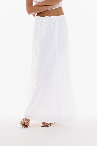 Jupe longue en broderie anglaise - Blanc