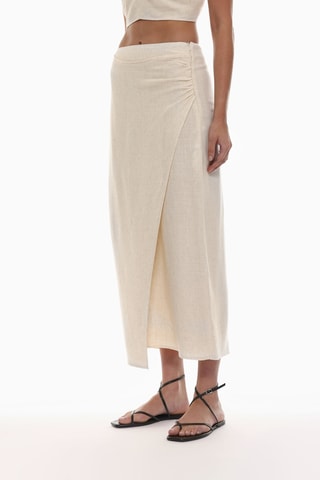 Jupe portefeuille - Beige