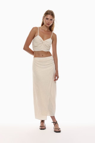 Jupe portefeuille - Beige