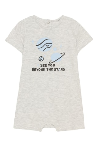 2 barboteuses - Ciel et gris chiné