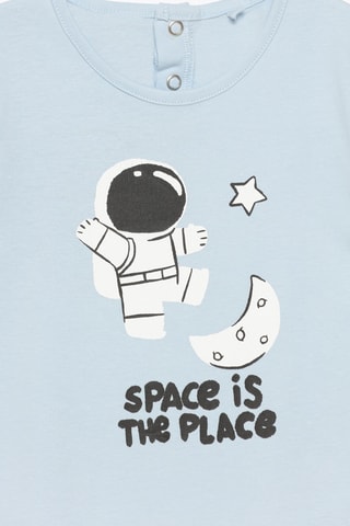 2 barboteuses - Ciel et gris chiné