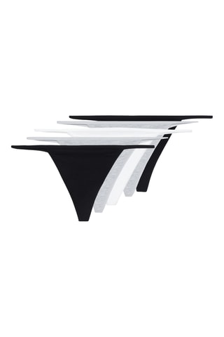 5 tangas - Noir et gris chiné