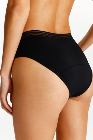 2 culottes menstruelles taille haute - Noir