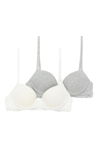 2 soutiens-gorges - Blanc et gris