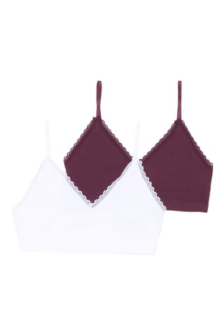2 brassières - Blanc et bordeaux