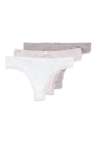 3 Tanga's - Wit en Poederroze