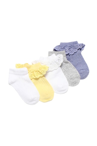 5 paires de chaussettes - Blanc et violet