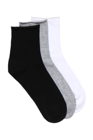3 paires de chaussettes - Blanc, noir et gris clair chiné