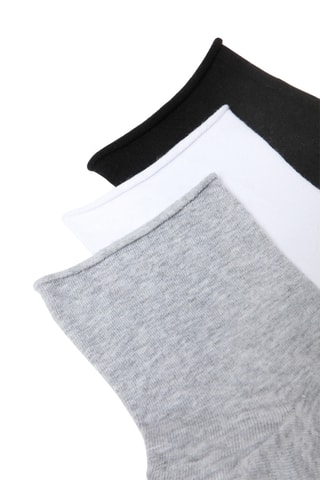 3 paires de chaussettes - Blanc, noir et gris clair chiné