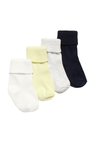 4 paires de chaussettes - Blanc et jaune