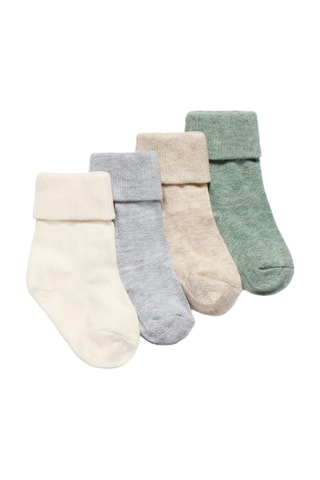 4 paires de chaussettes - Blanc et vert