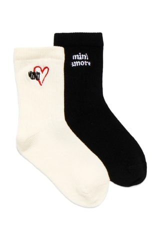 2 paires de chaussettes - Ecru et noir