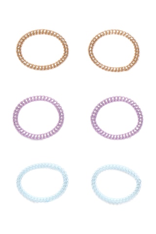 6 élastiques à cheveux - Violet et doré