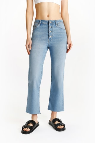 Jean flare taille haute - Ciel