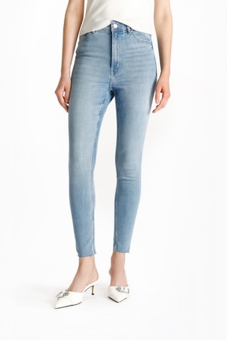 Jean 7/8 taille haute - Ciel