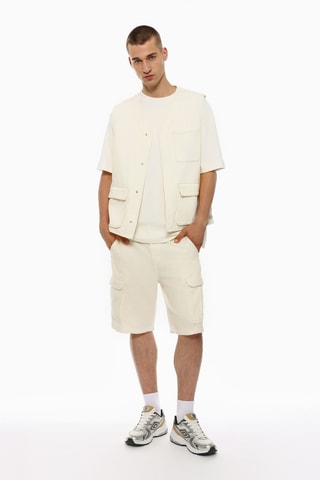 Veste sans manches en jean - Ecru