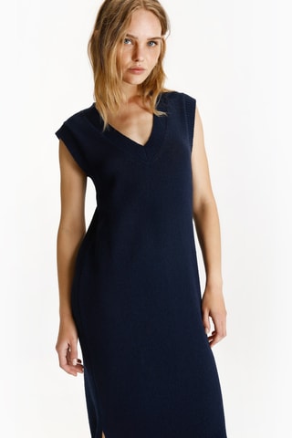 Robe midi - Bleu marine