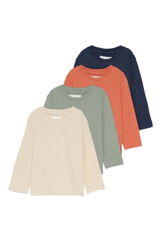 4 t-shirts - Beige, vert et corail