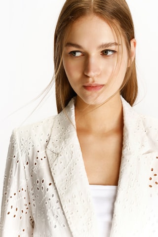 Veste en broderie anglaise - Blanc