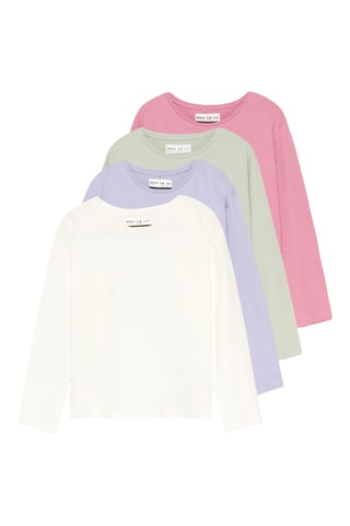 4 t-shirts - Rose et blanc