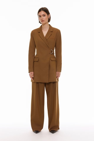 Pantalon wide leg - Camel