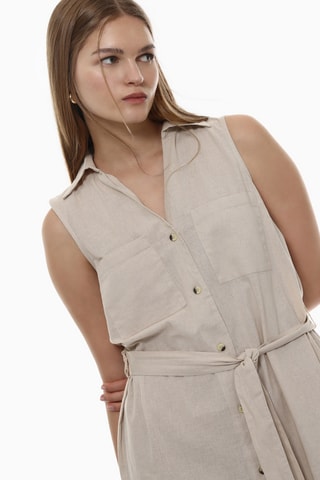 Robe chemise - Beige