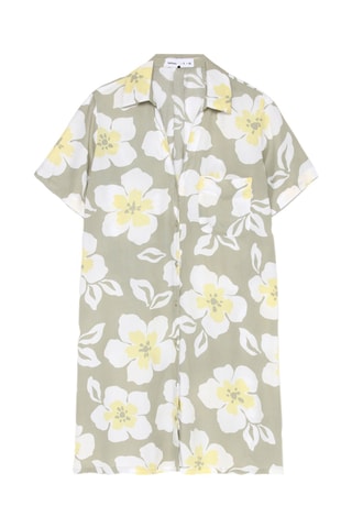 Robe chemise - Gris et jaune